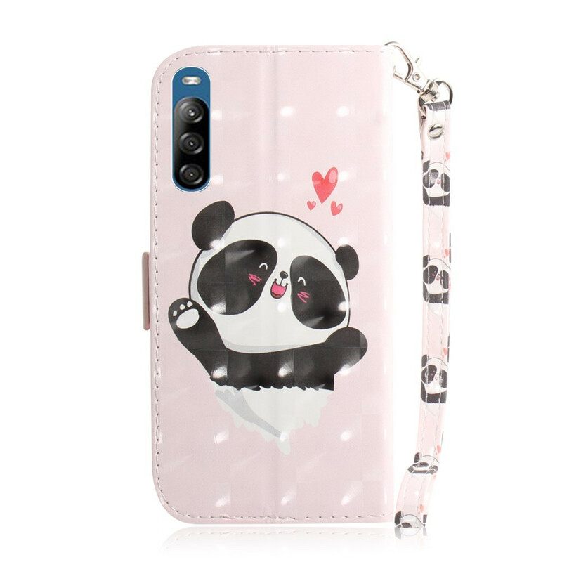 Κάλυμμα Sony Xperia L4 με κορδονι Panda Love With Lanyard