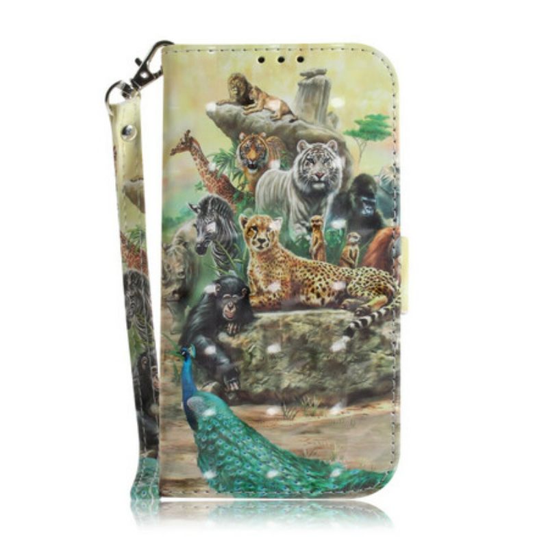 Θήκη Flip Sony Xperia L4 με κορδονι Thong Safari Animals