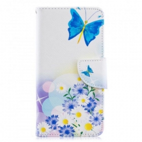 Θήκη Flip Samsung Galaxy A40 Πεταλούδες Και Λουλούδια Ζωγραφισμένα