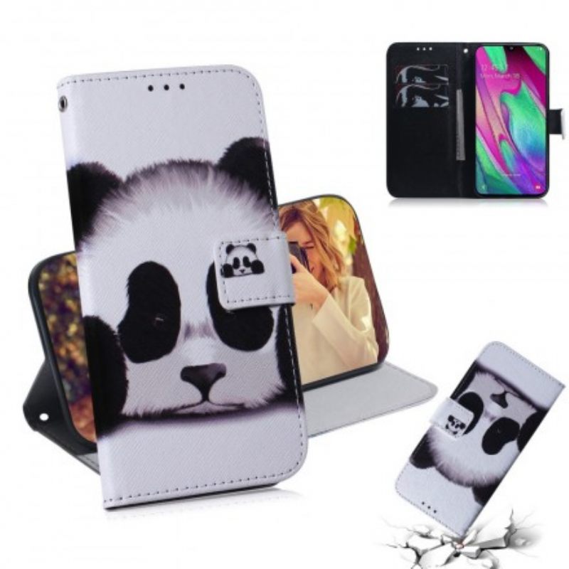 Θήκη Flip Samsung Galaxy A40 Πρόσωπο Panda