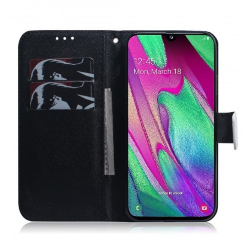 Θήκη Flip Samsung Galaxy A40 Πρόσωπο Panda