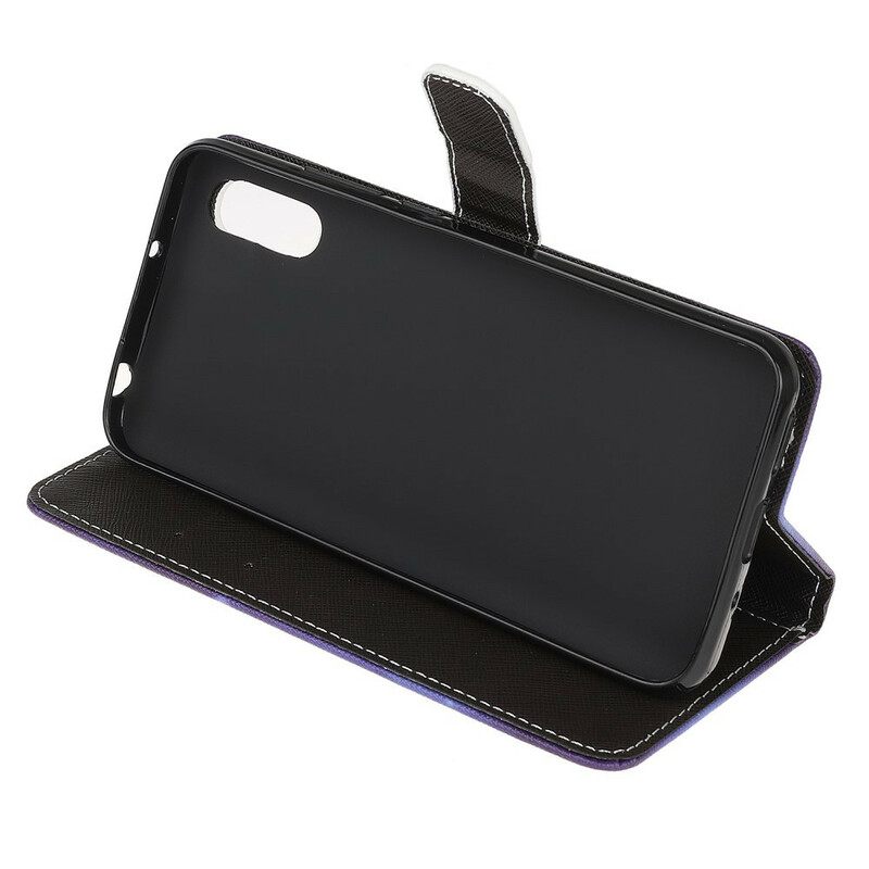 δερματινη θηκη Xiaomi Redmi 9A με κορδονι Strappy Black Cat Eyes