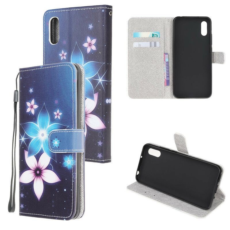 Κάλυμμα Xiaomi Redmi 9A με κορδονι Λουλούδια Lunar Strap