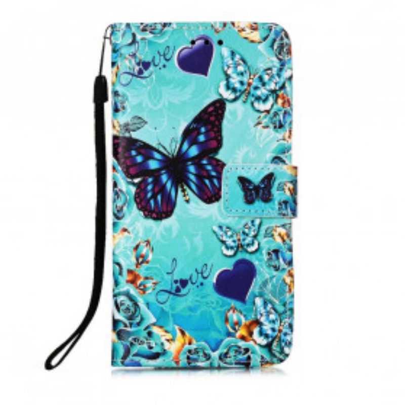 Κάλυμμα Xiaomi Redmi 9A με κορδονι Love Butterflies Strappy