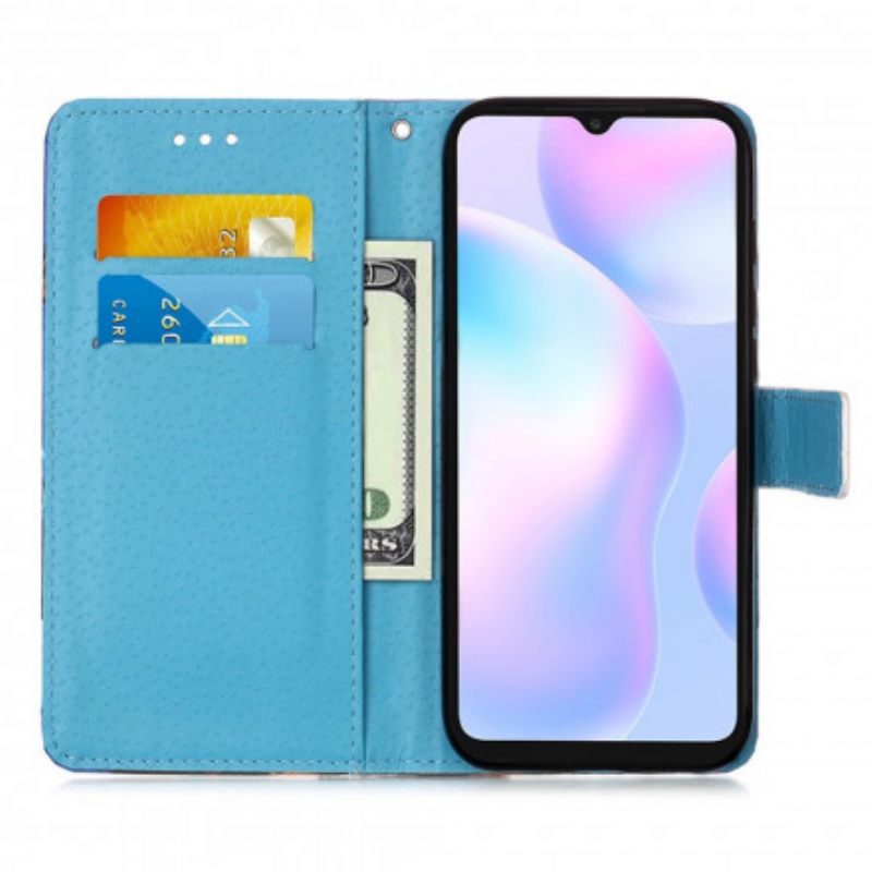 Κάλυμμα Xiaomi Redmi 9A με κορδονι Love Butterflies Strappy