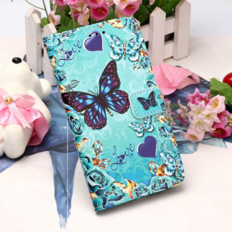 Κάλυμμα Xiaomi Redmi 9A με κορδονι Love Butterflies Strappy