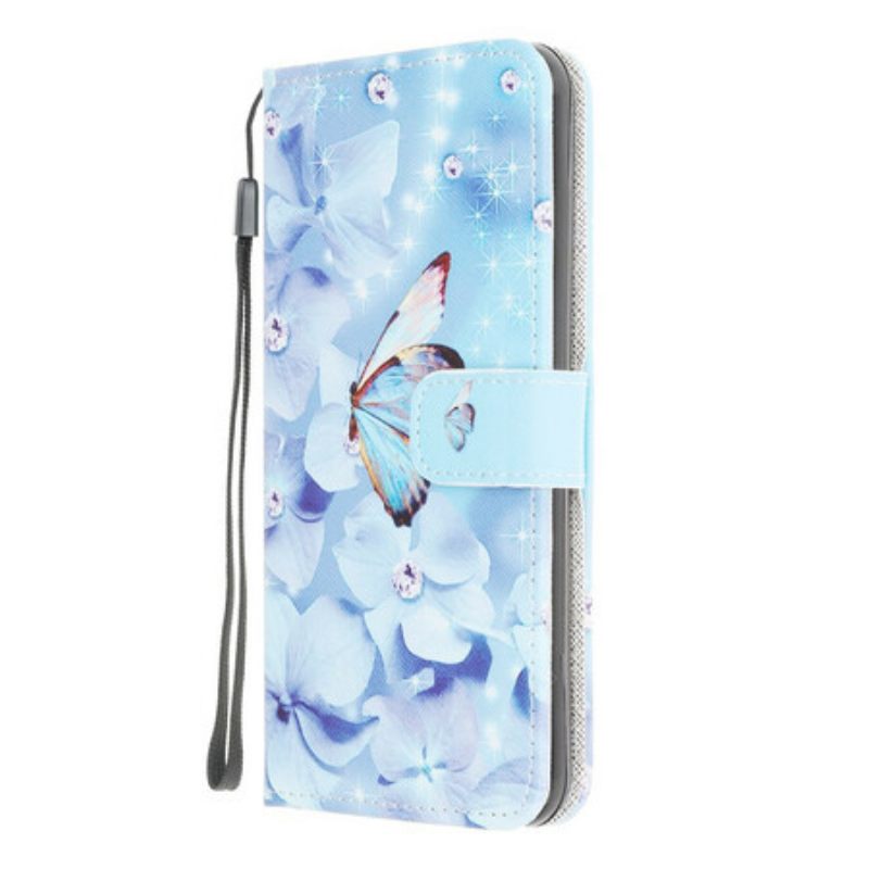 Κάλυμμα Xiaomi Redmi 9A με κορδονι Strappy Diamond Butterflies