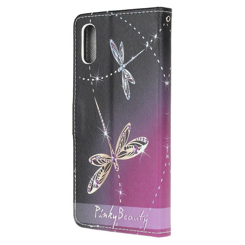 Θήκη Flip Xiaomi Redmi 9A με κορδονι Strappy Dragonflies