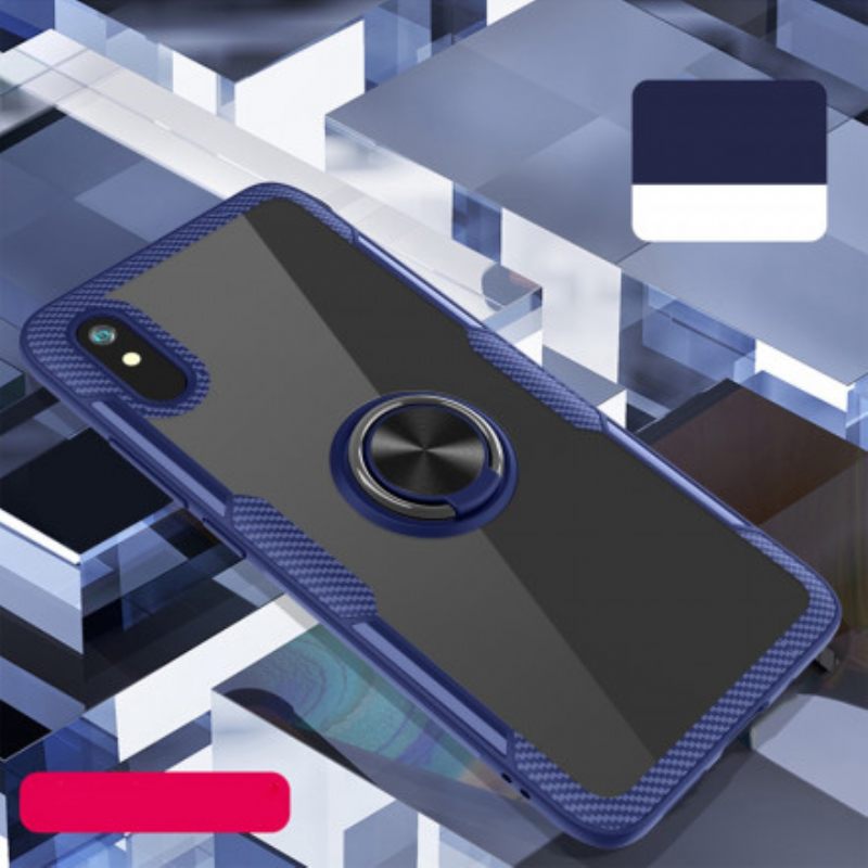 θηκη κινητου Xiaomi Redmi 9A Μεταλλικό Δαχτυλίδι Από Ανθρακονήματα