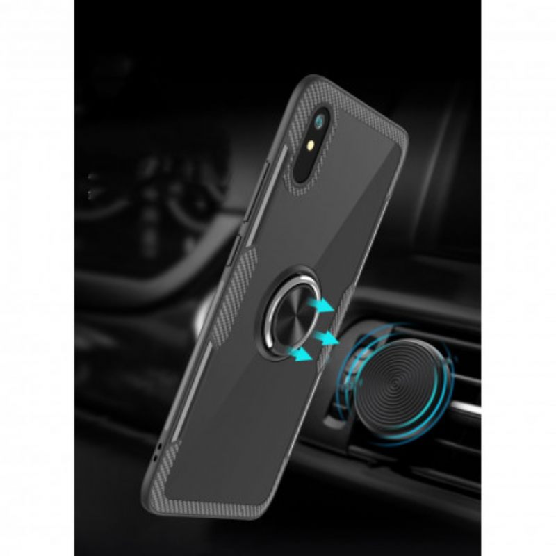 θηκη κινητου Xiaomi Redmi 9A Μεταλλικό Δαχτυλίδι Από Ανθρακονήματα