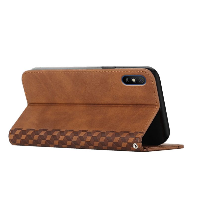 θηκη κινητου Xiaomi Redmi 9A Θήκη Flip Εφέ Geo Leather