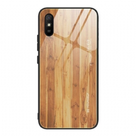 Θήκη Xiaomi Redmi 9A Σχεδιασμός Ξύλου Tempered Glass