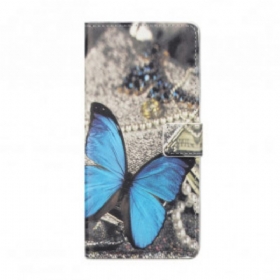δερματινη θηκη Xiaomi Redmi Note 10 Pro Μπλε Πεταλούδα