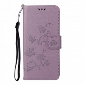 δερματινη θηκη Xiaomi Redmi Note 10 Pro Πεταλούδες Και Λουλούδια
