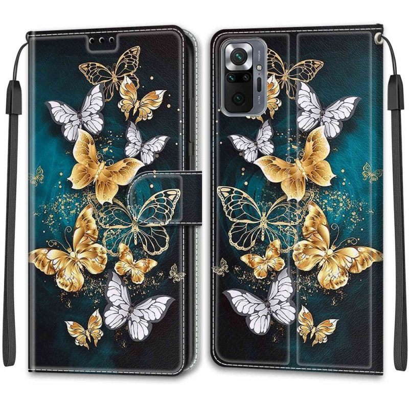 Κάλυμμα Xiaomi Redmi Note 10 Pro με κορδονι Ανεμιστήρας Strap Butterflies