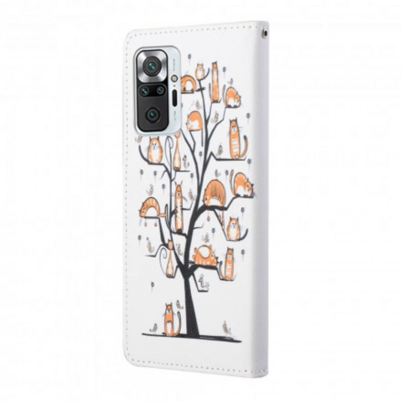 Κάλυμμα Xiaomi Redmi Note 10 Pro με κορδονι Funky Cats Με Λουράκι