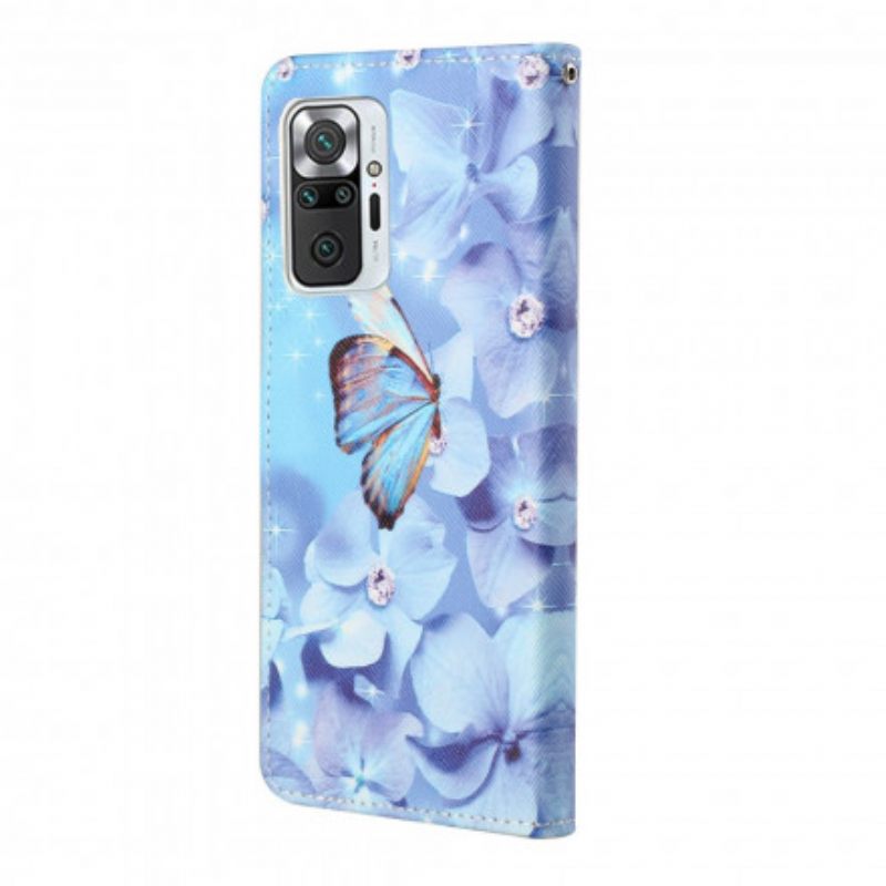 Κάλυμμα Xiaomi Redmi Note 10 Pro με κορδονι Strappy Diamond Butterflies