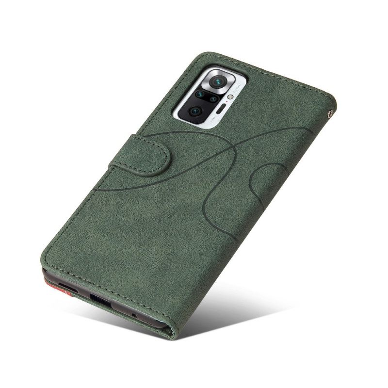 Θήκη Flip Xiaomi Redmi Note 10 Pro Δίχρωμο Signature Faux Leather