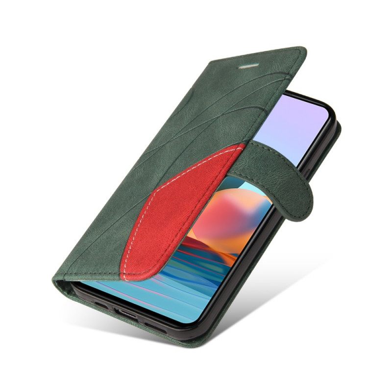 Θήκη Flip Xiaomi Redmi Note 10 Pro Δίχρωμο Signature Faux Leather