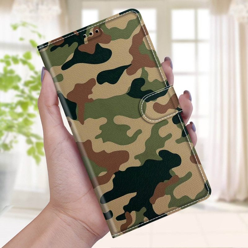 Θήκη Flip Xiaomi Redmi Note 10 Pro με κορδονι Στρατιωτικό Καμουφλάζ Strappy