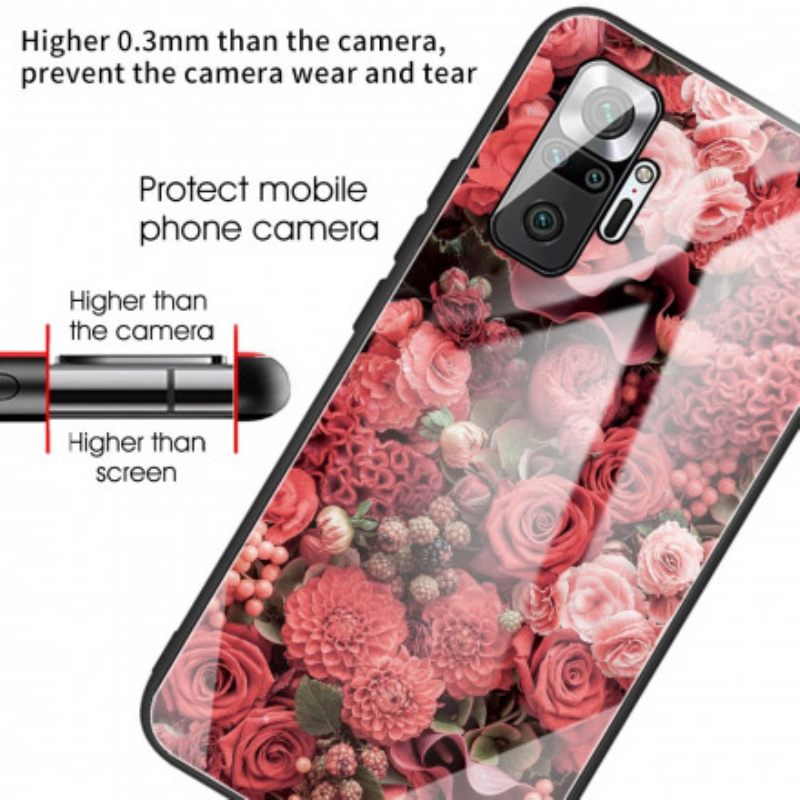 θηκη κινητου Xiaomi Redmi Note 10 Pro Rose Flowers Tempered Glass