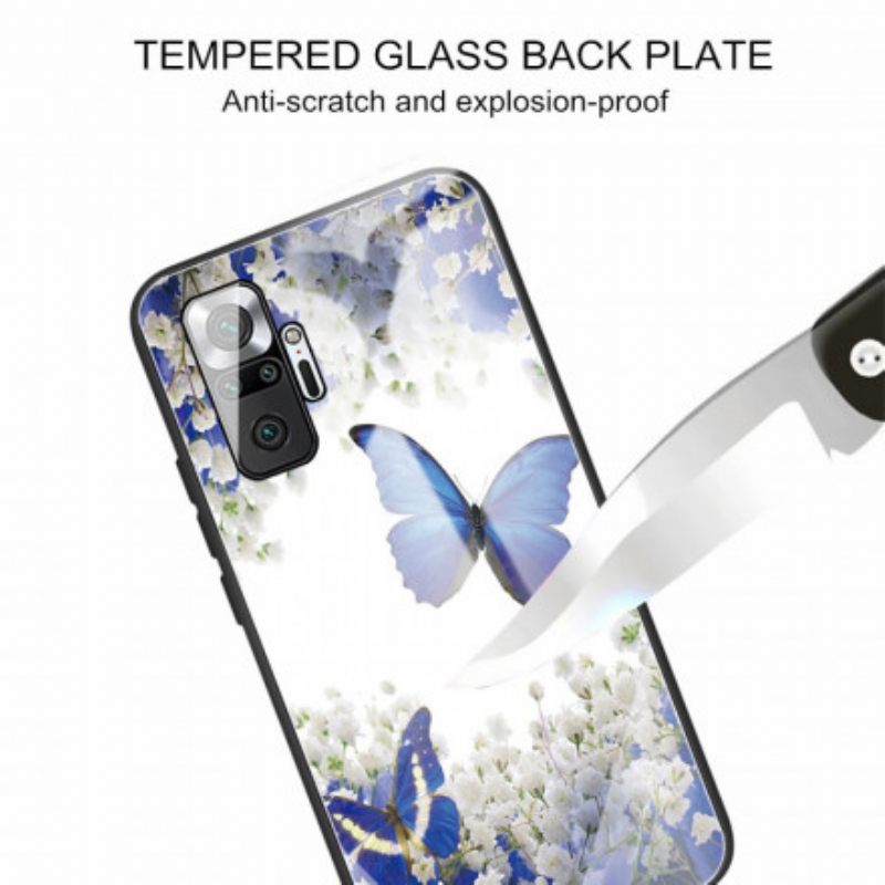 Θήκη Xiaomi Redmi Note 10 Pro Πεταλούδες Σχέδιο Tempered Glass