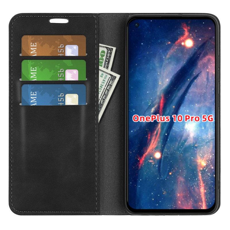 θηκη κινητου OnePlus 10 Pro 5G Θήκη Flip Εφέ Silk Soft Leather