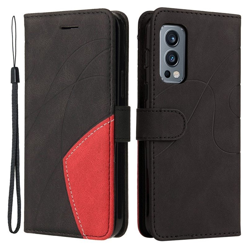 Κάλυμμα OnePlus Nord 2 5G Δίχρωμο Signature Faux Leather