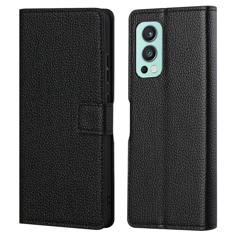 Κάλυμμα OnePlus Nord 2 5G Litchi Grain Leather Effect