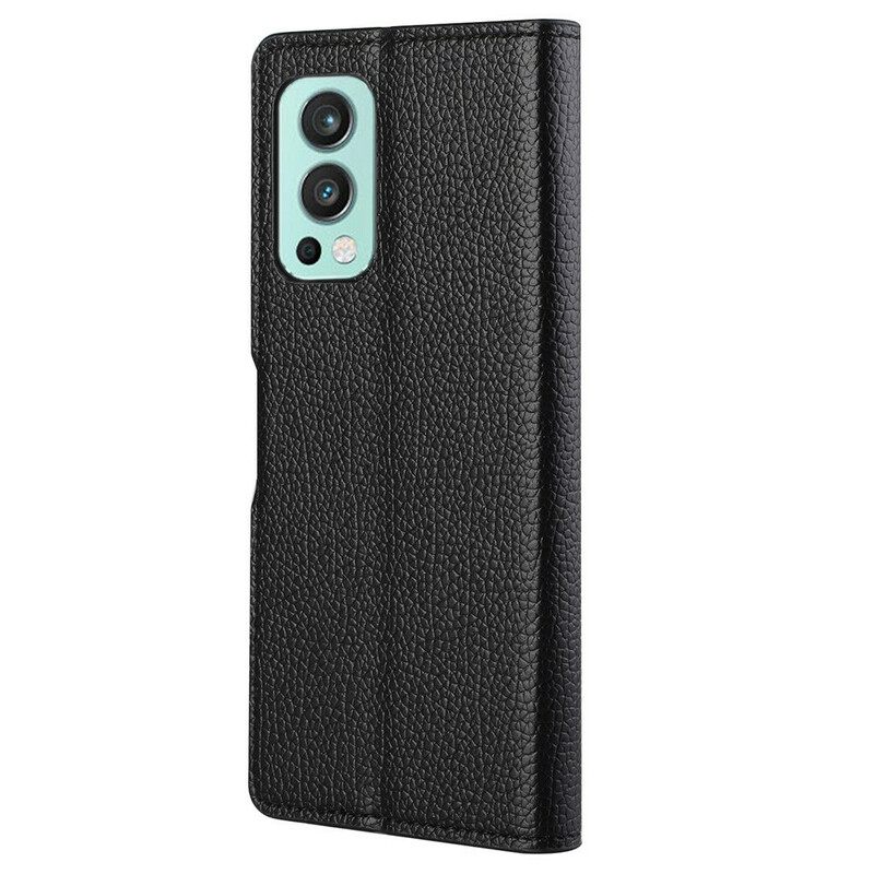 Κάλυμμα OnePlus Nord 2 5G Litchi Grain Leather Effect