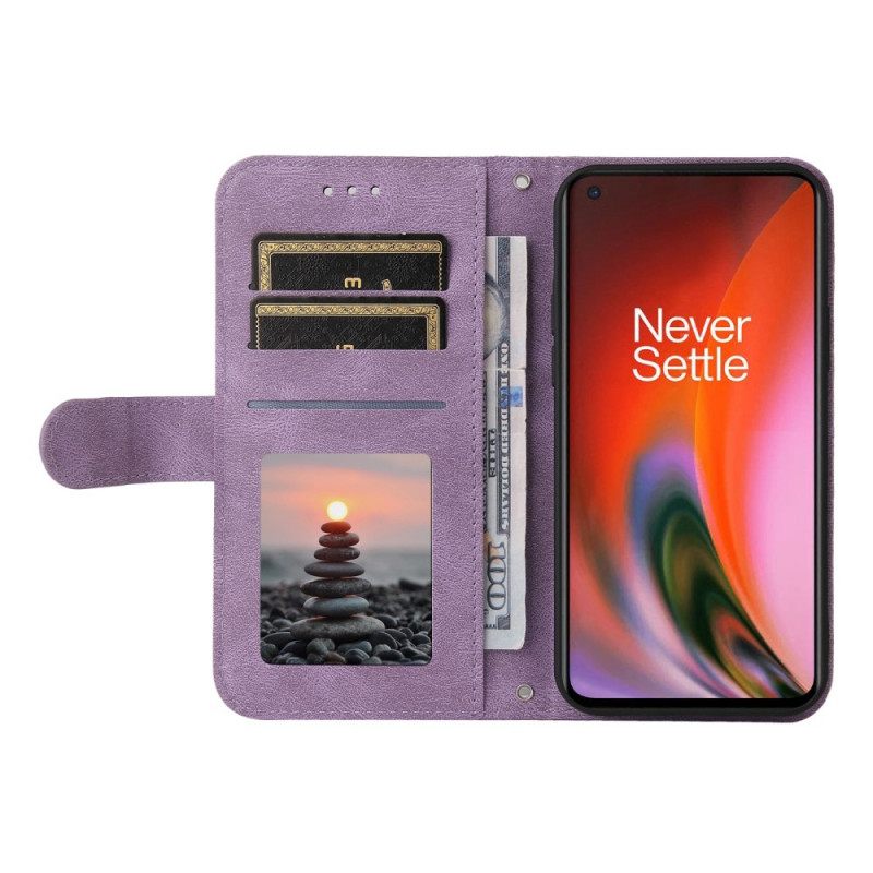 Κάλυμμα OnePlus Nord 2 5G Πριτσίνι Και Λουράκι Από Συνθετικό Δέρμα