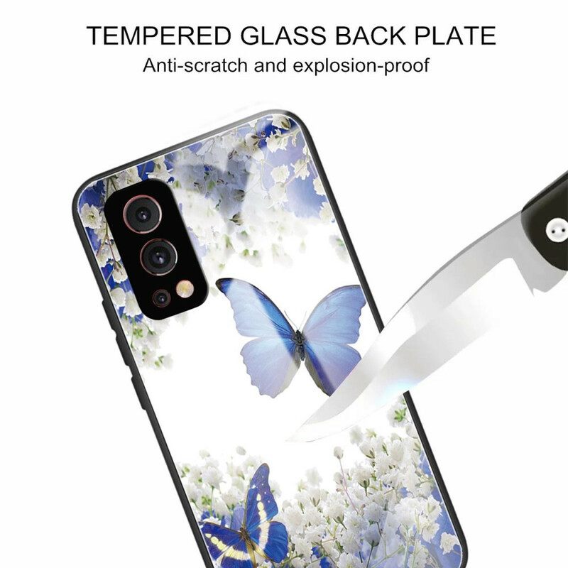 Θήκη OnePlus Nord 2 5G Πεταλούδες Σχέδιο Tempered Glass