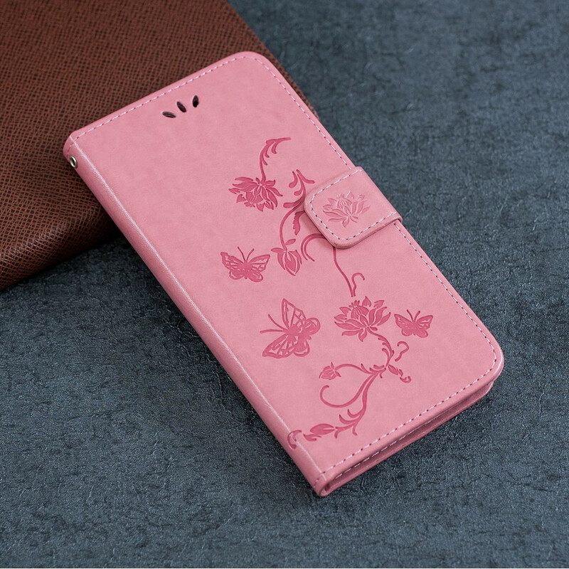 δερματινη θηκη iPhone 11 Pro με κορδονι Strappy Floral