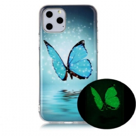 Θήκη iPhone 11 Pro Φθορίζουσα Μπλε Πεταλούδα