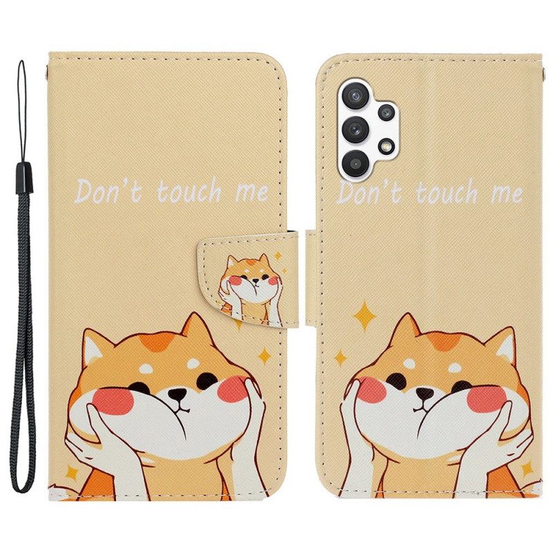 Κάλυμμα Samsung Galaxy A13 με κορδονι Cat Don't Touch Me With Strap