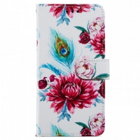 Θήκη Flip Samsung Galaxy A13 Έντονα Λουλούδια