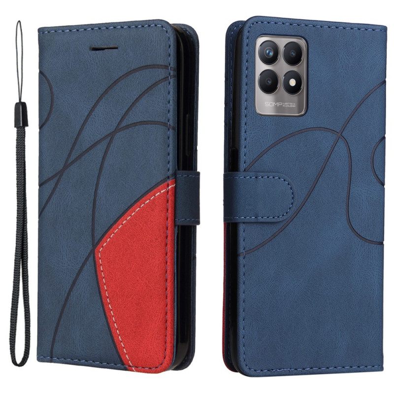 Κάλυμμα Realme 8i Δίχρωμο Signature Faux Leather