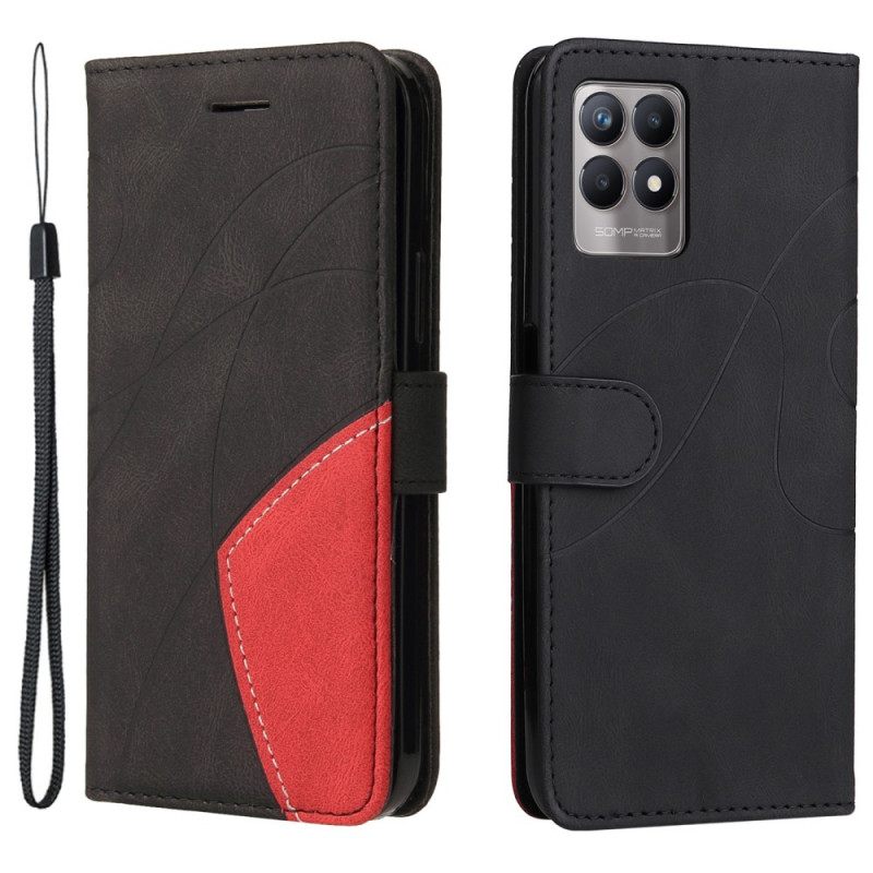 Κάλυμμα Realme 8i Δίχρωμο Signature Faux Leather