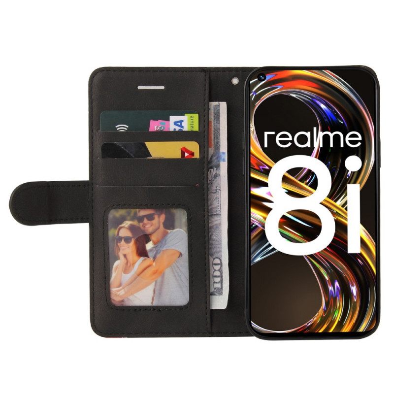 Κάλυμμα Realme 8i Δίχρωμο Signature Faux Leather