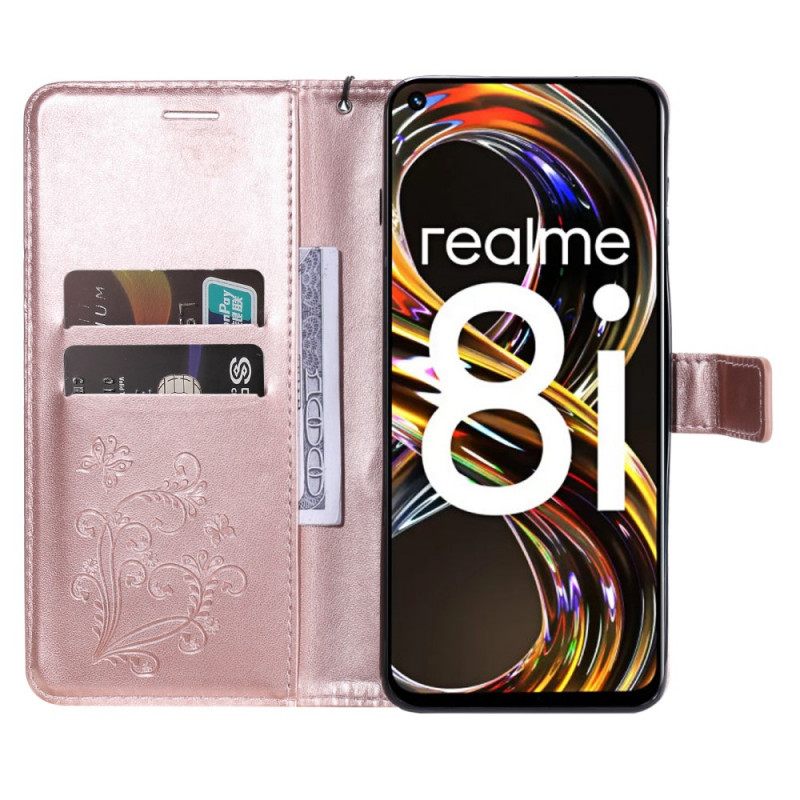 Κάλυμμα Realme 8i με κορδονι Πεταλούδες Giant Strap