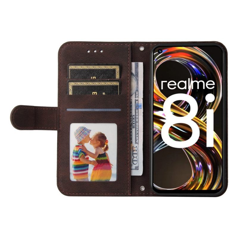 Κάλυμμα Realme 8i Πριτσίνι Και Λουράκι Από Συνθετικό Δέρμα