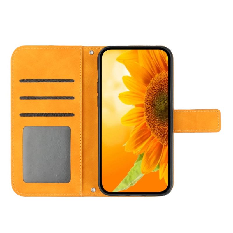 Κάλυμμα Motorola Edge 40 Pro με κορδονι Strappy Sunflower