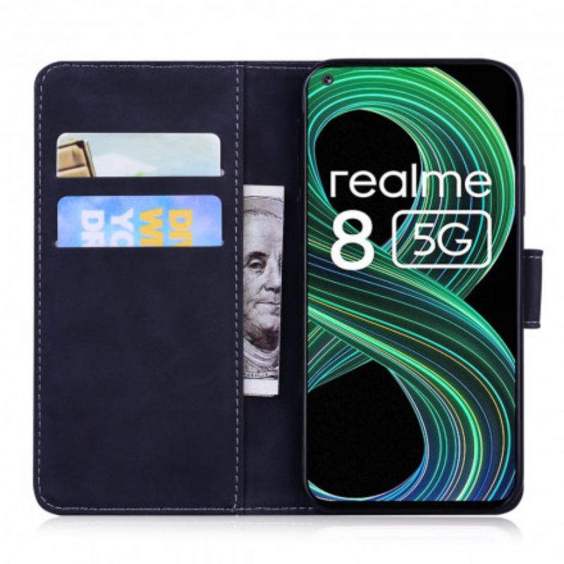 δερματινη θηκη Realme 8 5G Μονόχρωμο Εφέ Δέρματος