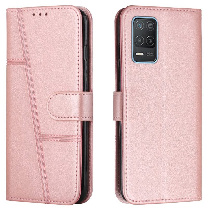 Κάλυμμα Realme 8 5G με κορδονι Strappy Geo Leather Effect