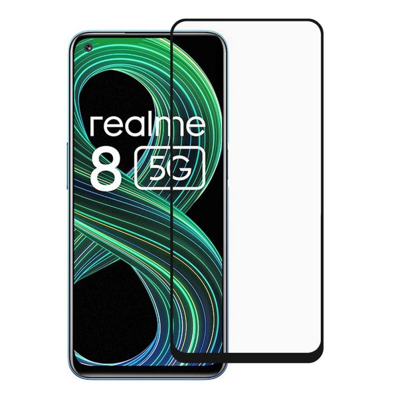 Προστατευτικό Οθόνης Realme 8 5G Black Edge Tempered Glass