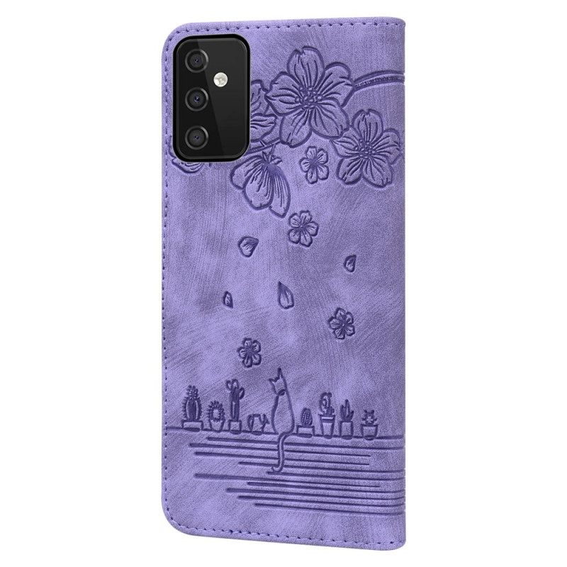 Κάλυμμα Samsung Galaxy A34 5G με κορδονι Floral Thong Cat