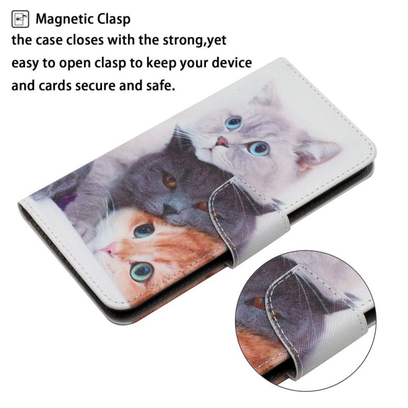 Κάλυμμα Samsung Galaxy A34 5G με κορδονι Οικογένεια Strappy Cat