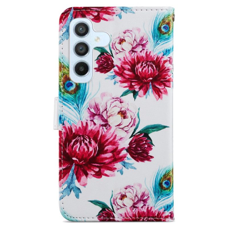 Κάλυμμα Samsung Galaxy A34 5G με κορδονι Strappy Floral Fantasy