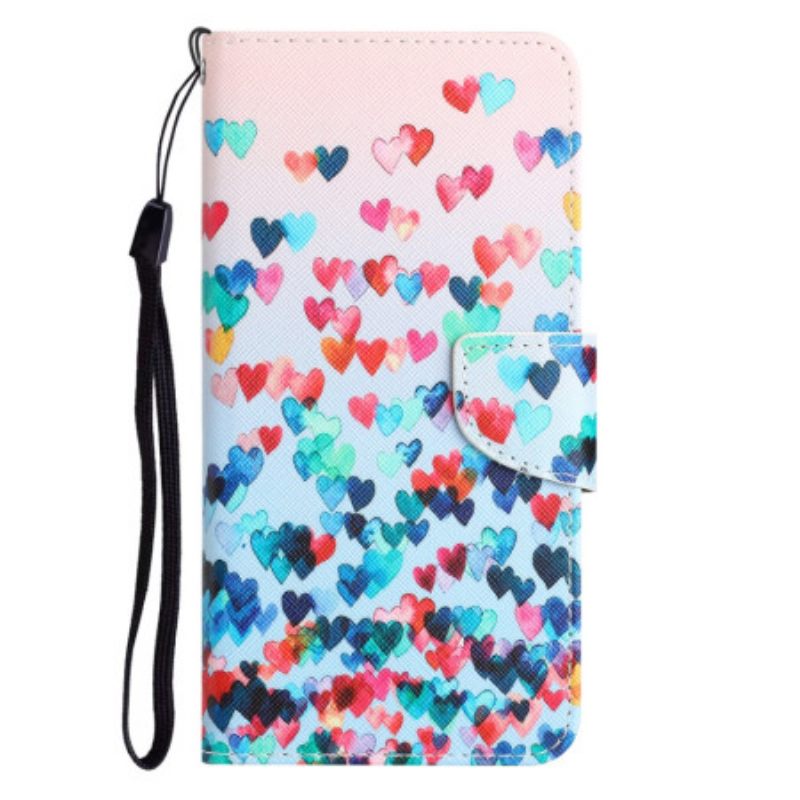 Κάλυμμα Samsung Galaxy A34 5G με κορδονι Strappy Hearts Rain