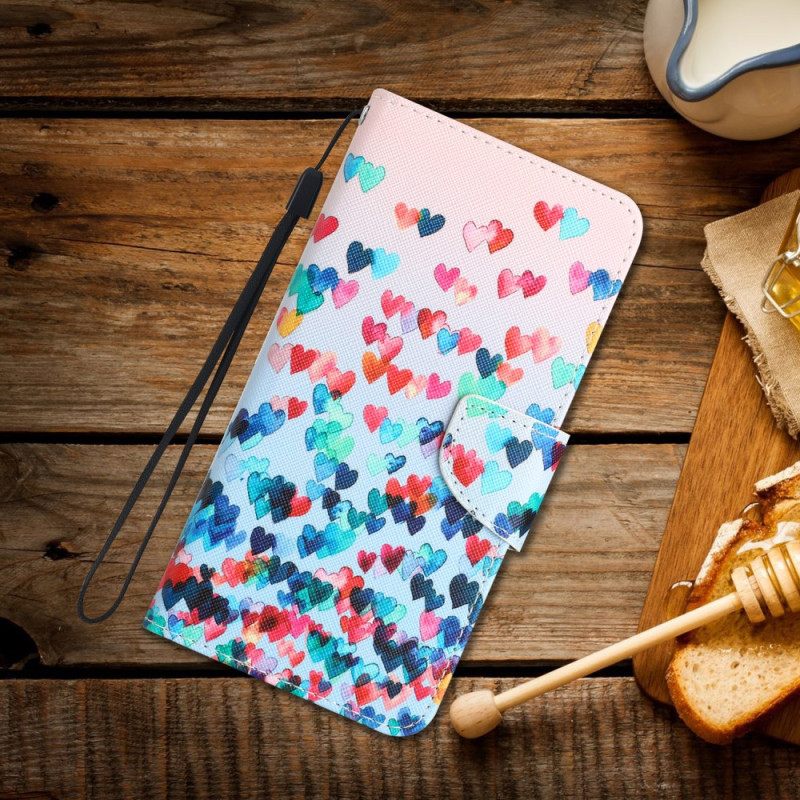 Κάλυμμα Samsung Galaxy A34 5G με κορδονι Strappy Hearts Rain